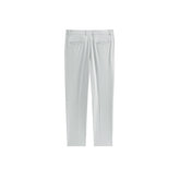 Men's Gray Textured Straight-Leg Pants